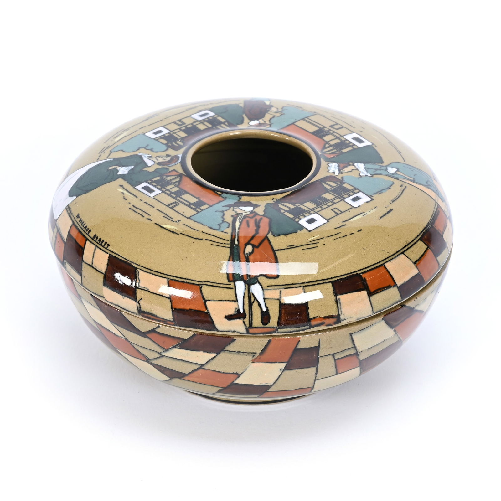 Hair Receiver, Deldare Buffalo Pottery Dated 1909 (1 of 6)