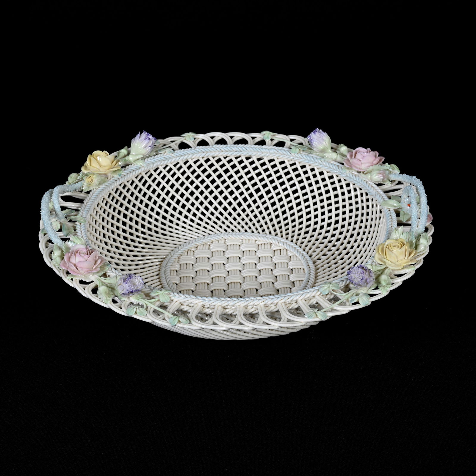 Basket, Irish Belleek, Four Strand, Two Pad Mark (1 of 4)