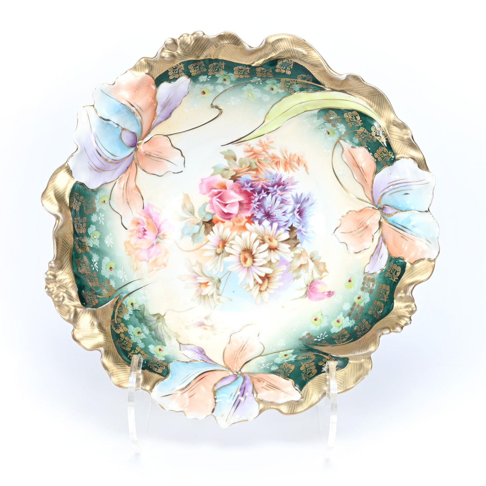 Bowl, Unmarked R.S. Prussia, Iris Variation Mold (1 of 2)