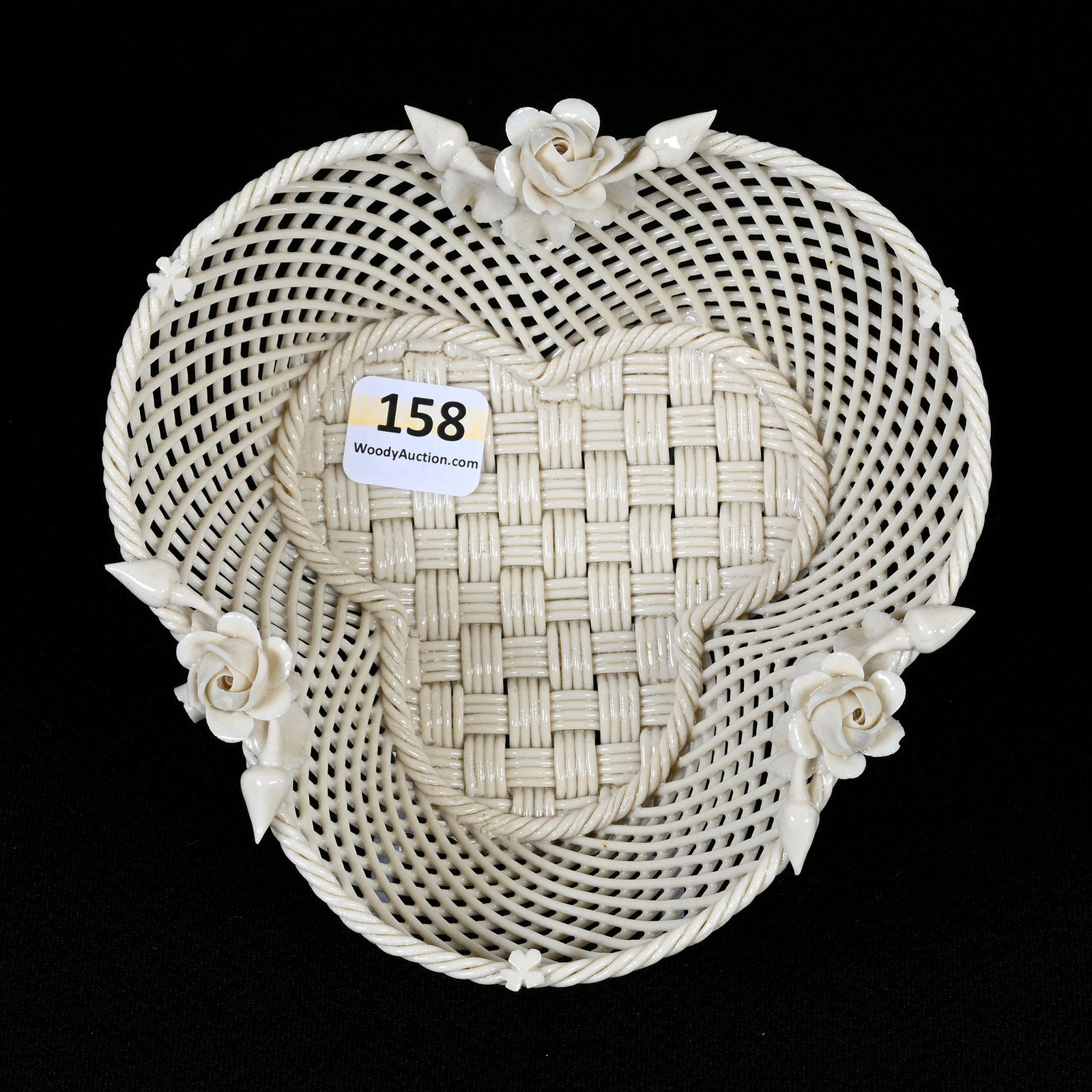 Basket, Shamrock Shape, Irish Belleek (1 of 3)