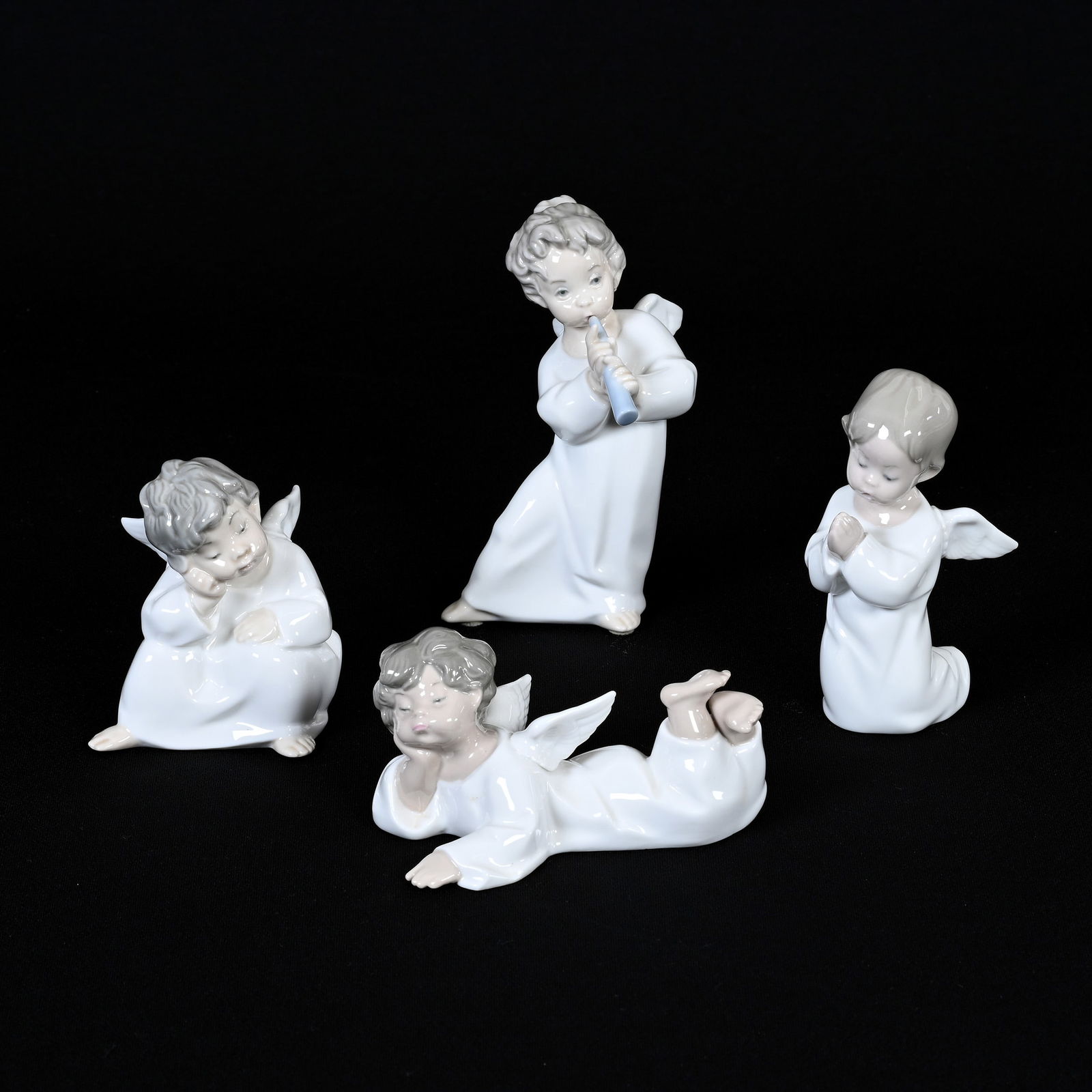 (4) Figurines Marked Lladro, Angels (1 of 3)