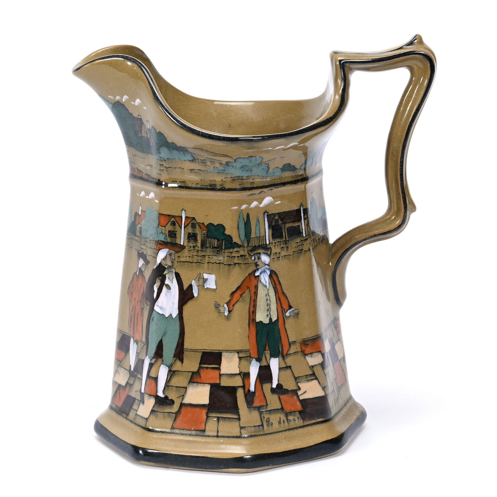 Pitcher, Deldare Buffalo Pottery Dated 1908 (1 of 3)