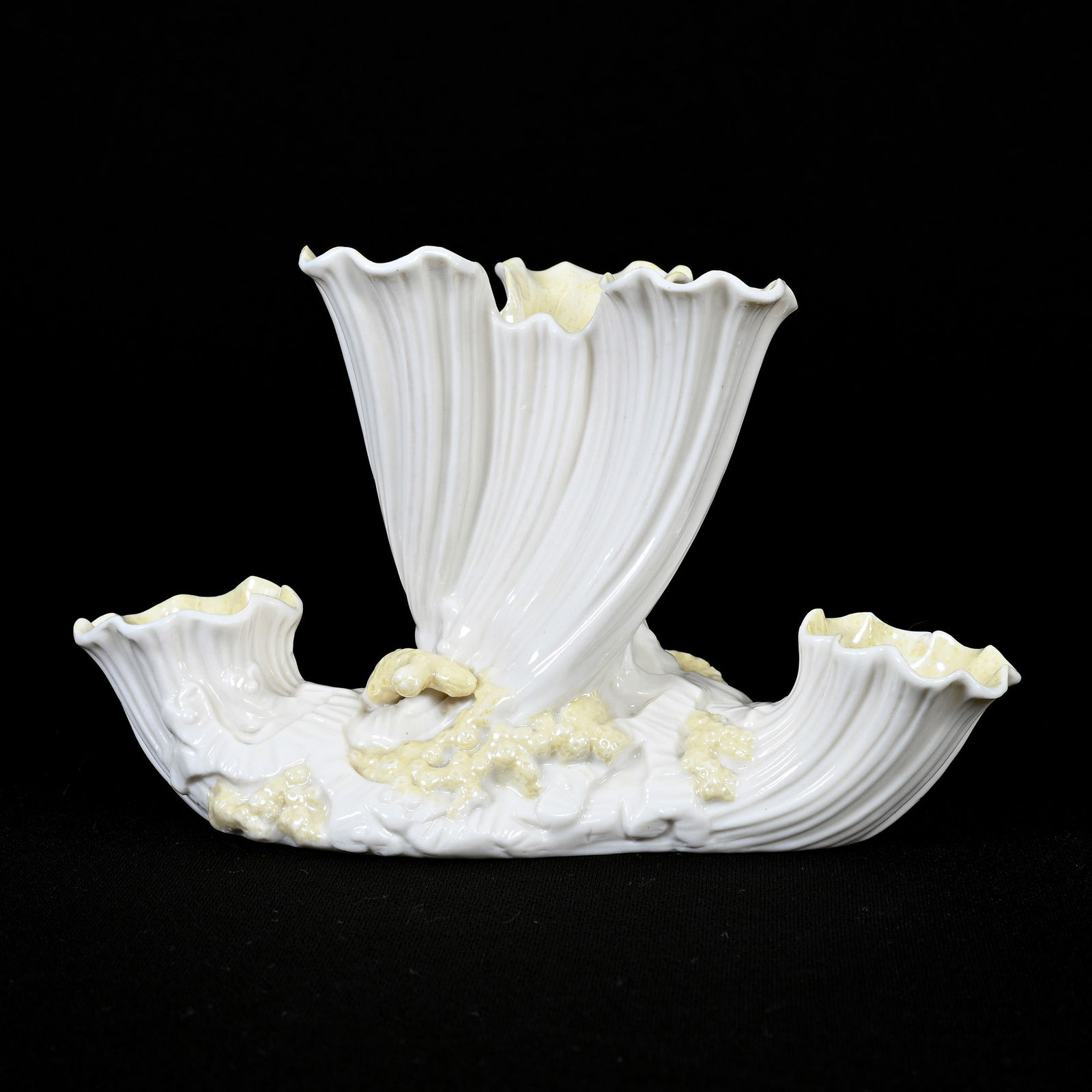 Triple Bud Vase, Irish Belleek, 2nd Period Black Mark (1 of 3)