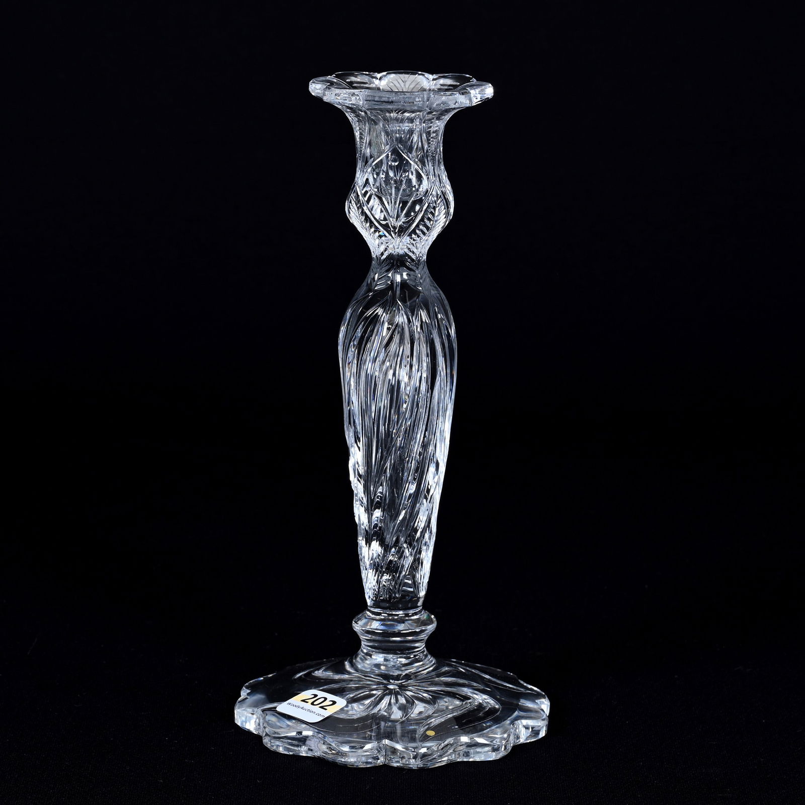 Single Candlestick, ABCG, Signed Hawkes Gravic Glass (1 of 3)