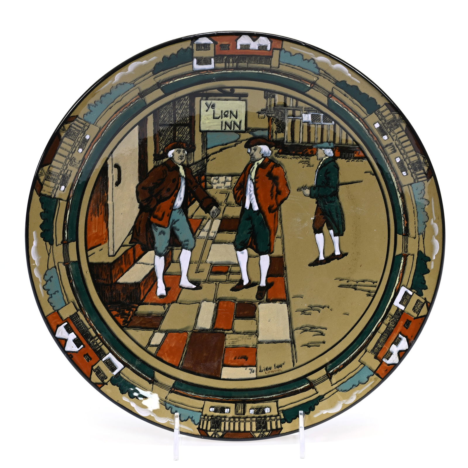 Charger, Deldare Buffalo Pottery Dated 1909 (1 of 3)