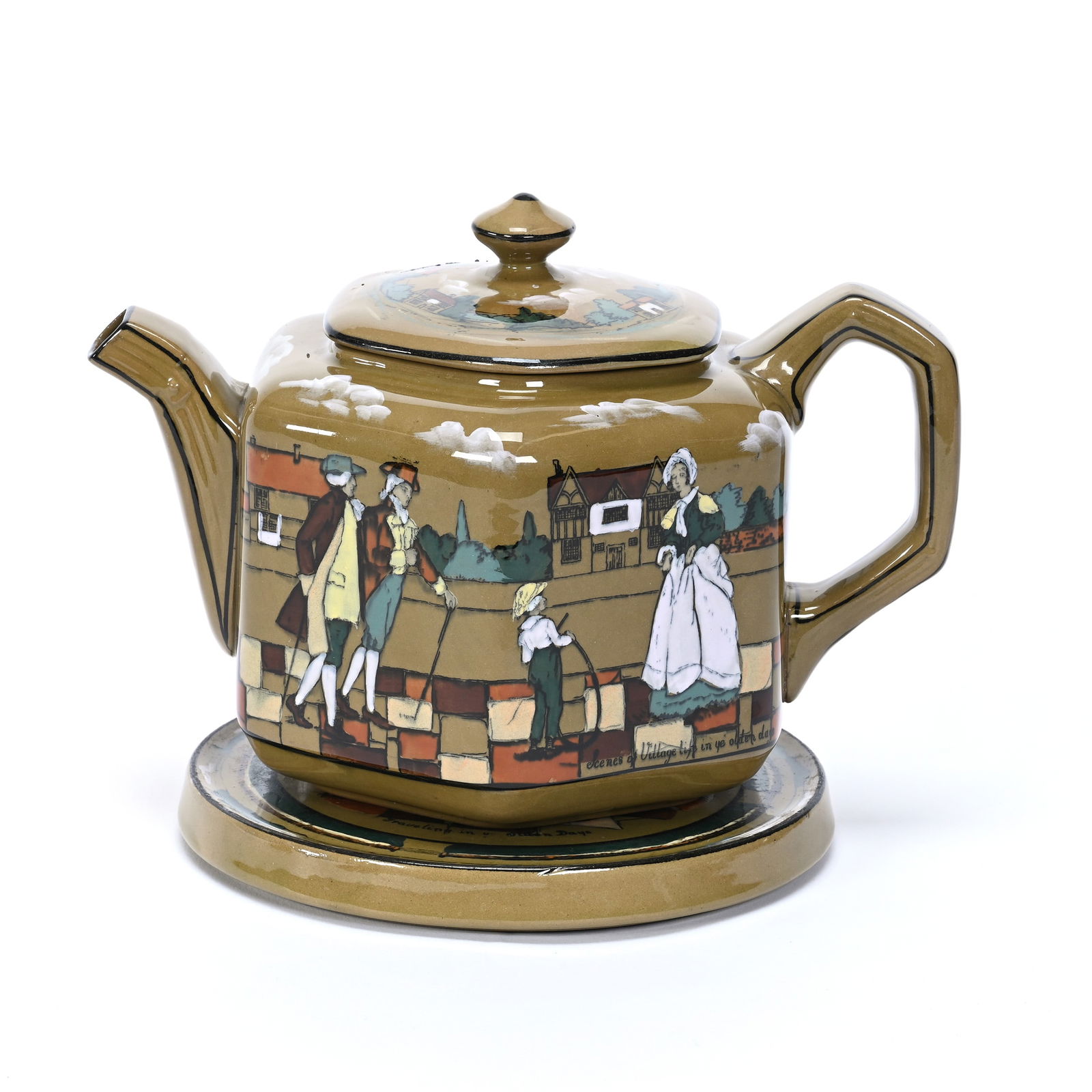 (2) Deldare Buffalo Pottery Items Dated 1908 (1 of 5)