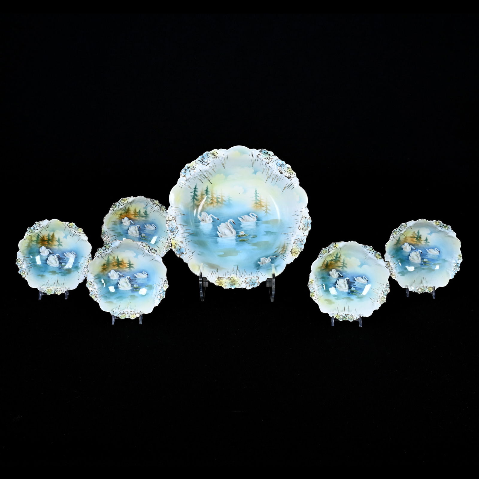 Berry Set Marked R.S. Prussia, Swan Icicle Mold (1 of 2)