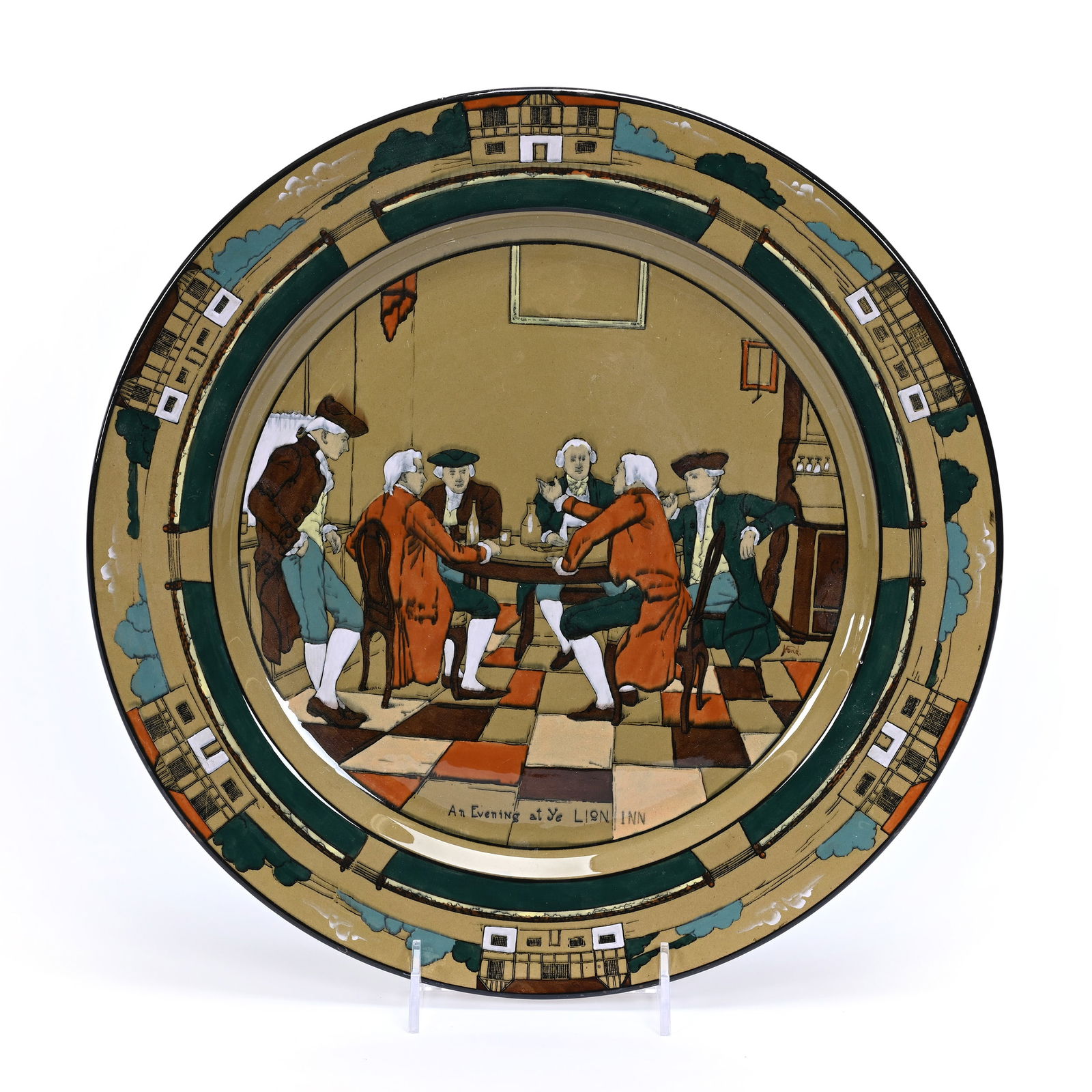 Charger, Deldare Buffalo Pottery Dated 1908 (1 of 3)