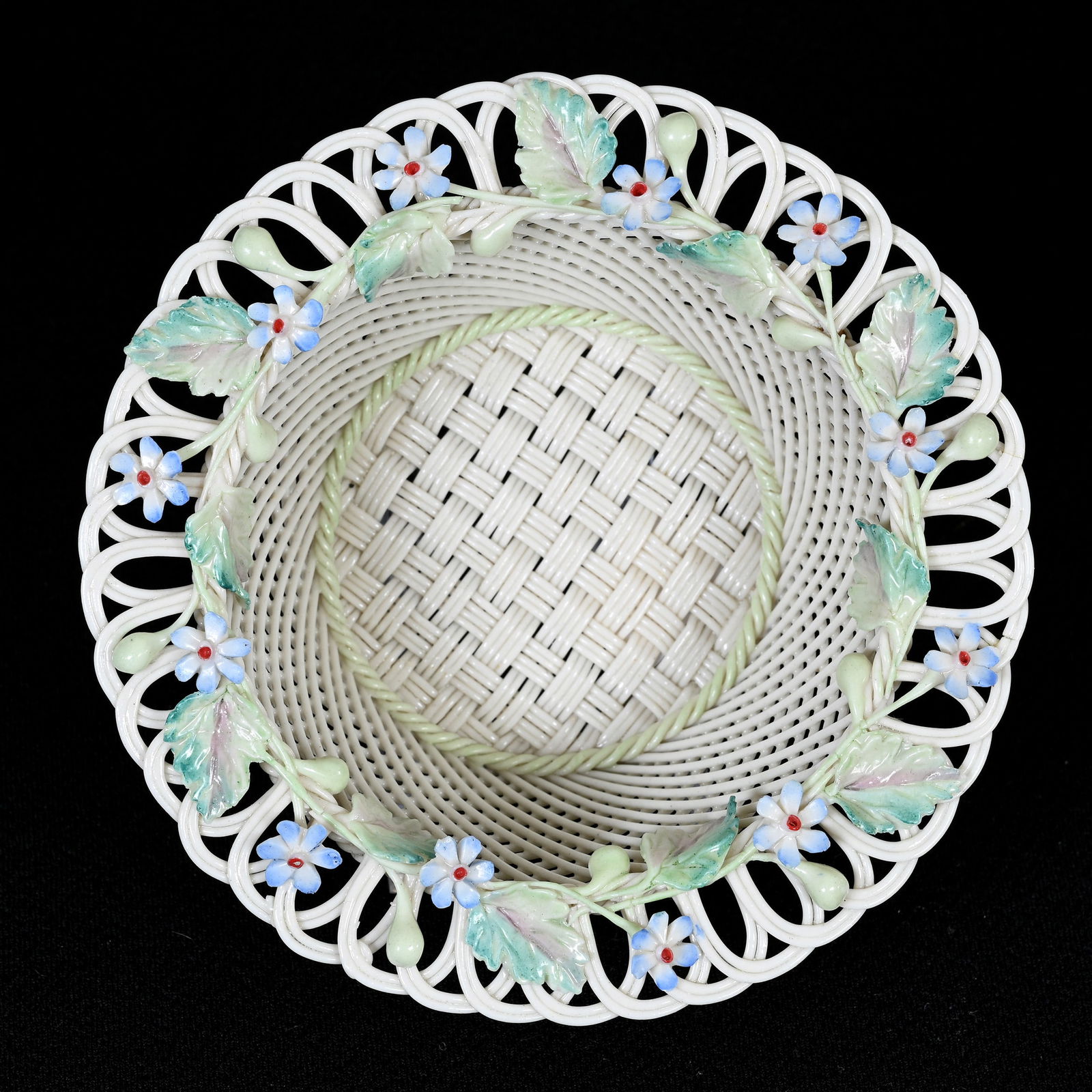 Basket, Irish Belleek, Four Strand, Two Pad Mark (1 of 4)