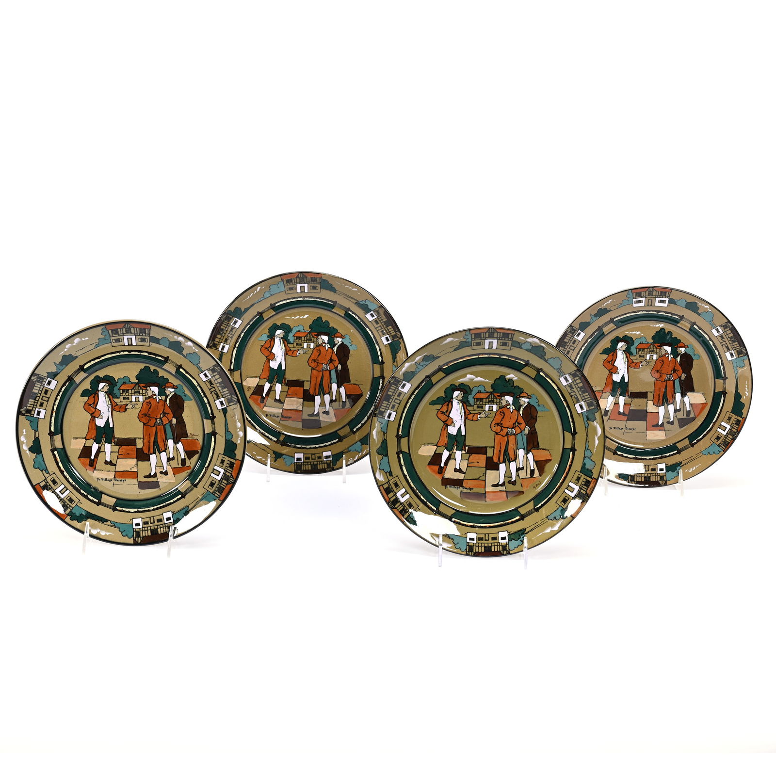 (4) Plates, Deldare Buffalo Pottery (1 of 6)