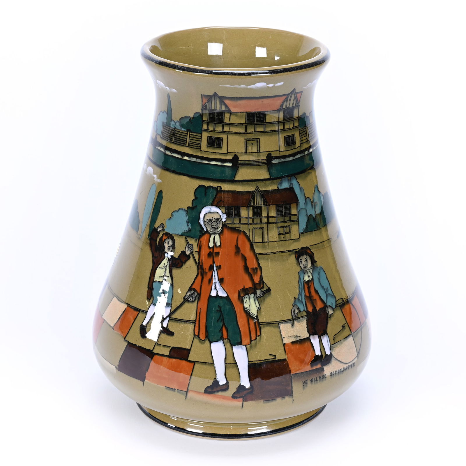 Vase, Deldare Buffalo Pottery Dated 1909 (1 of 4)