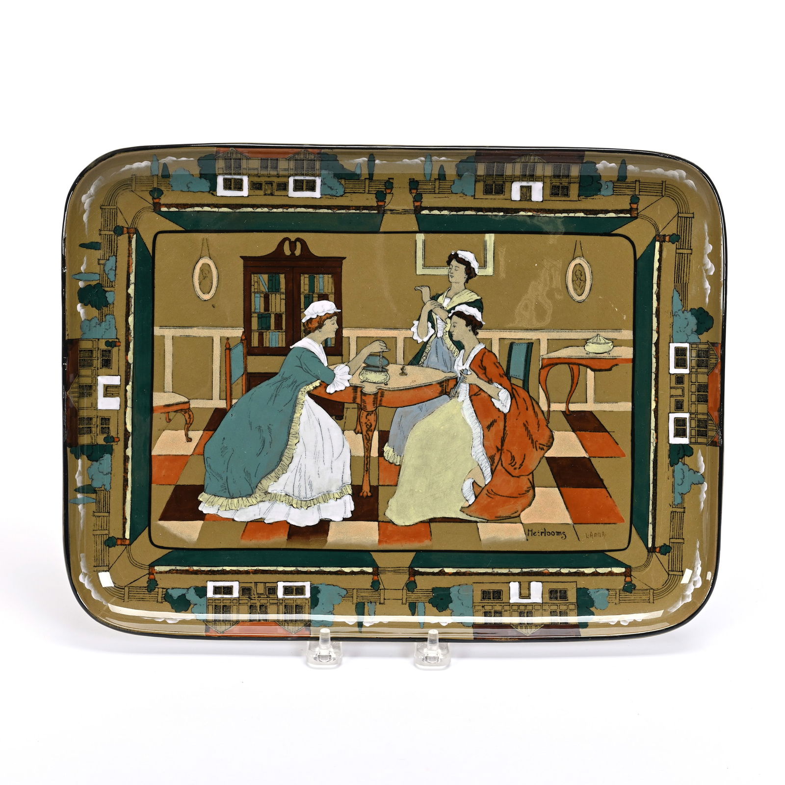 Tray, Deldare Buffalo Pottery Dated 1908 (1 of 3)