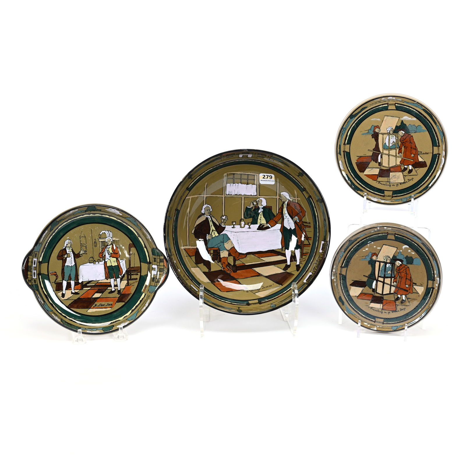 (4) Deldare Buffalo Pottery Items (1 of 6)