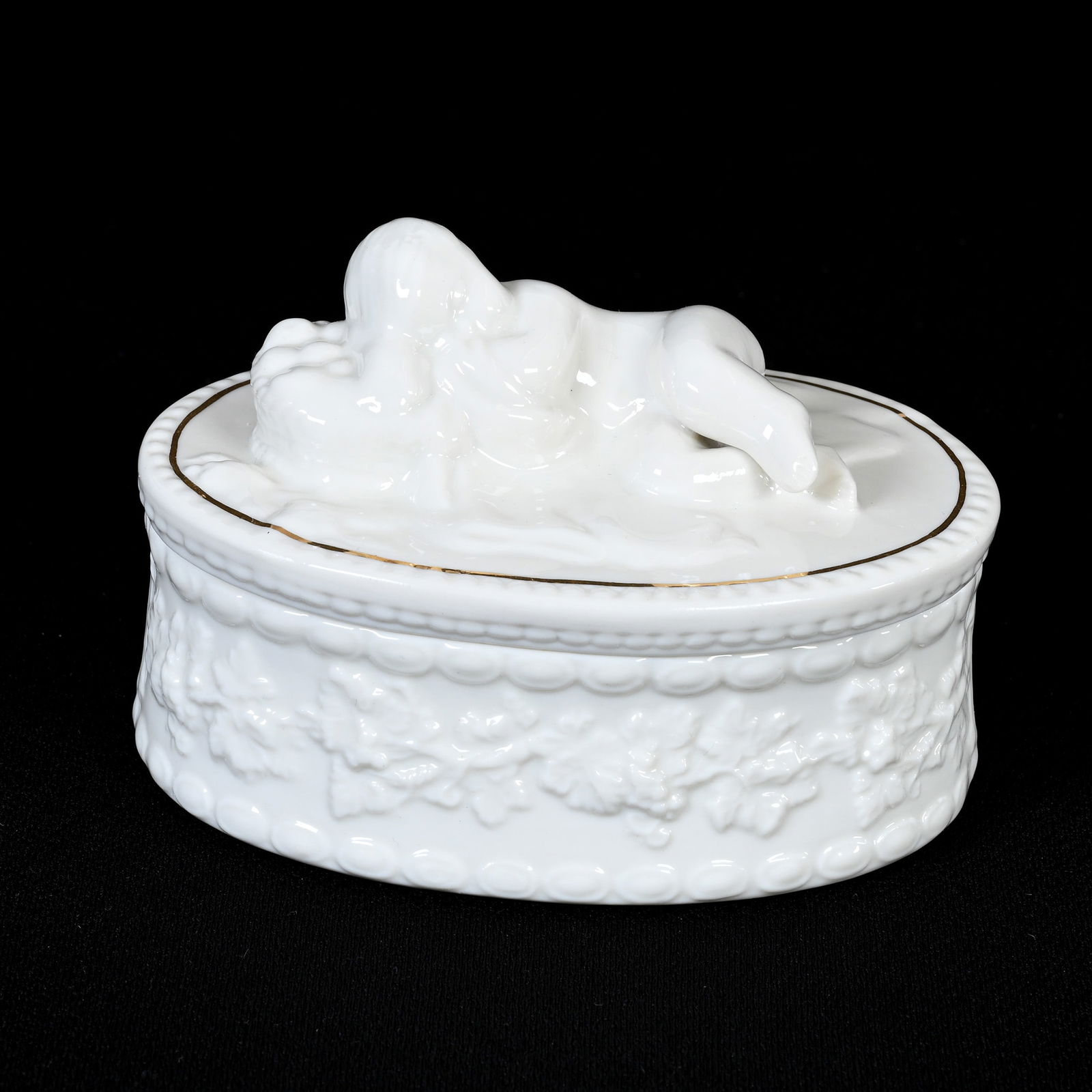 Trinket Box, Irish Belleek Eighth Blue Mark (1 of 3)