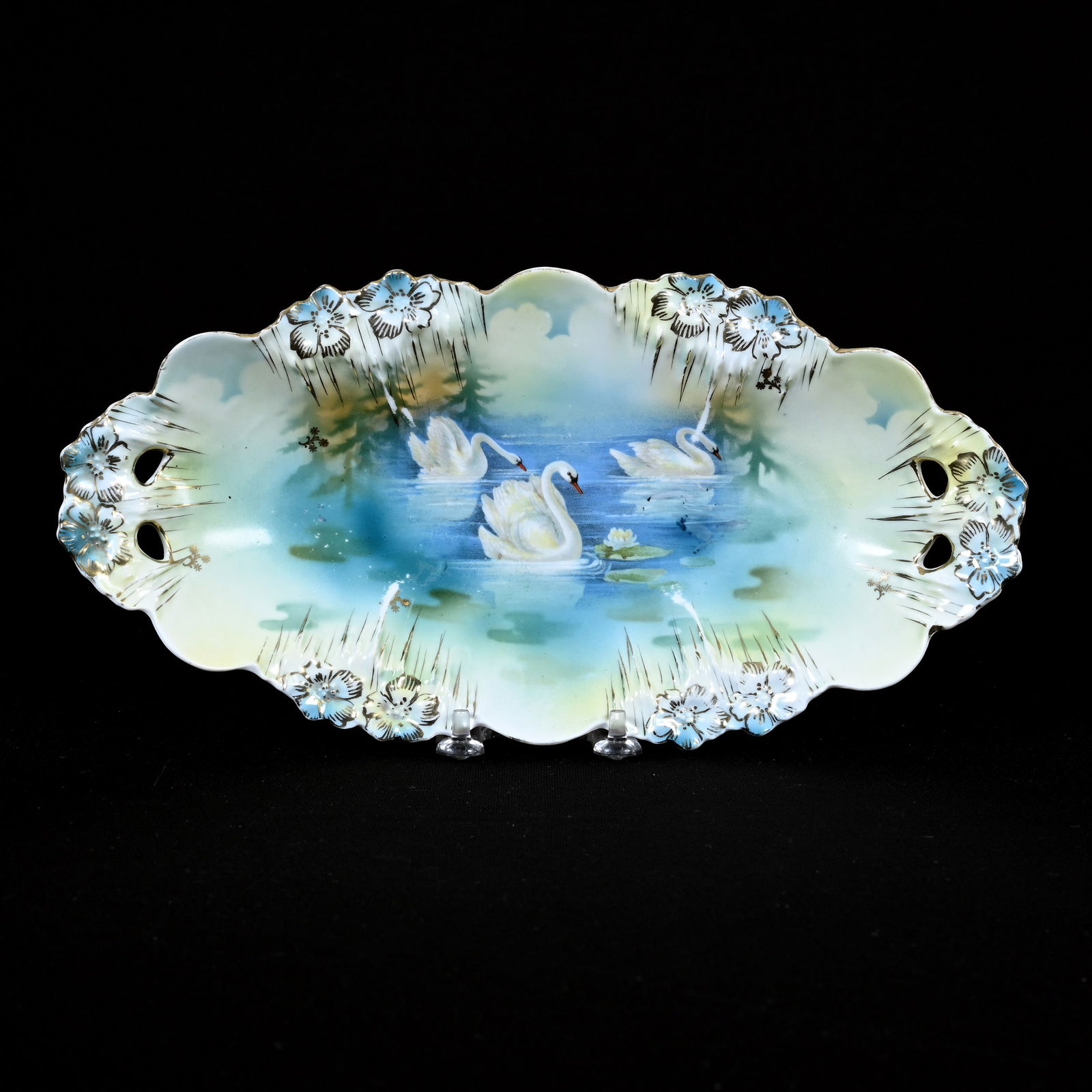 Celery Tray Marked R.S. Prussia, Swan Icicle Mold (1 of 2)