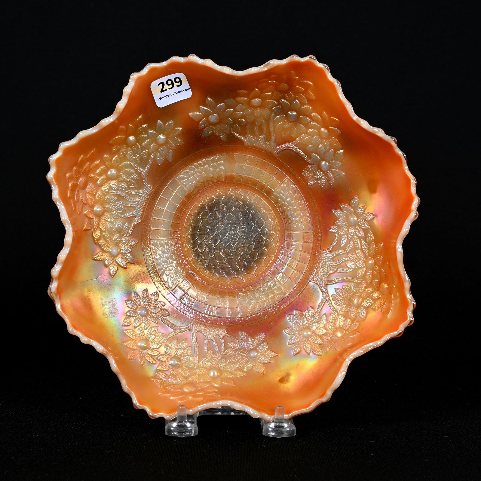 Bowl, Carnival Glass, Orange Tree By Fenton (1 of 2)