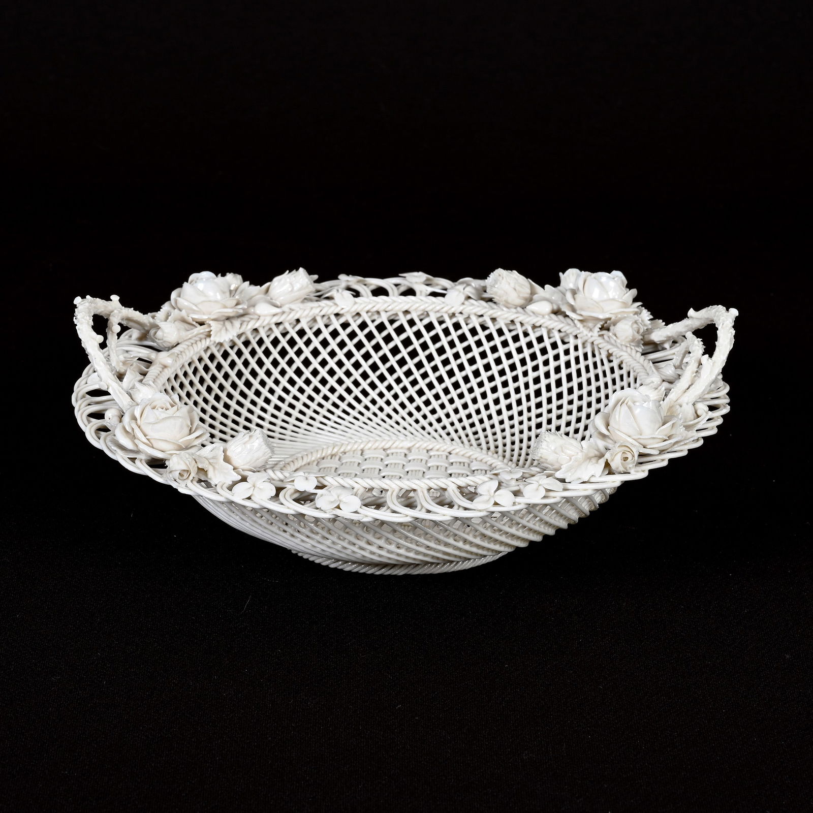 Handled Basket, Irish Belleek, Four Strand, One Pad (1 of 6)