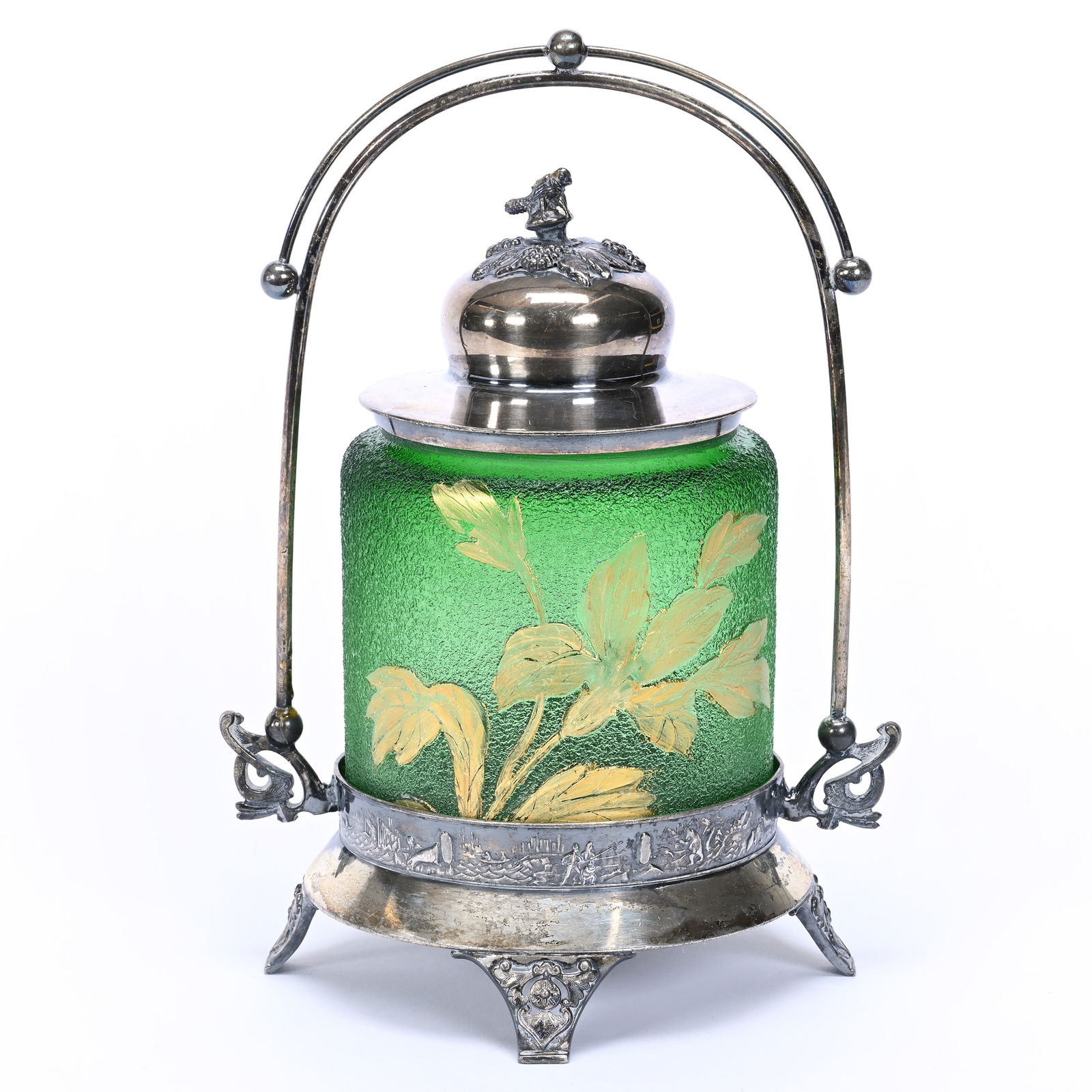 Humidor, Unmarked Mt. Joye Style Art Glass (1 of 6)