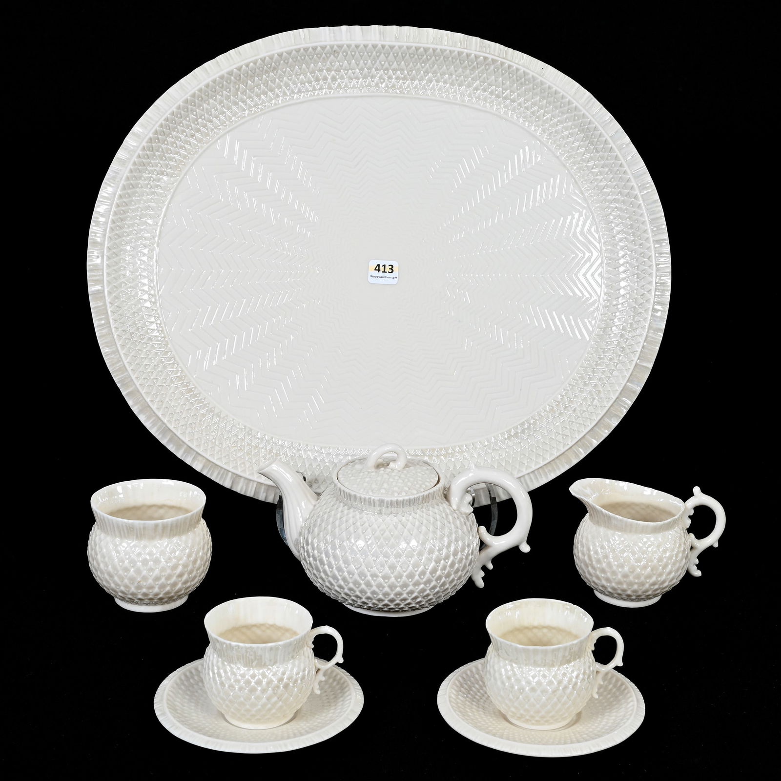 Tea Set, Irish Belleek, First & Second Black Marks (1 of 4)