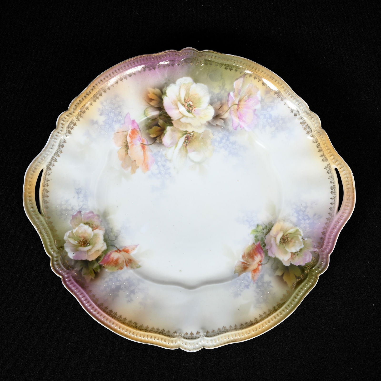 Two Handled Cake Plate, Marked R.S. Prussia (1 of 2)