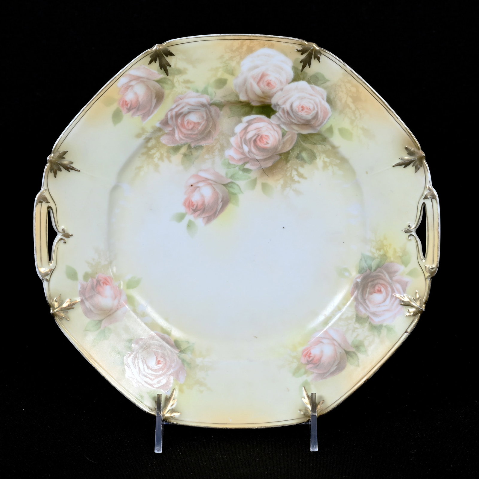 Two Handled Cake Plate, Marked R.S. Prussia (1 of 2)