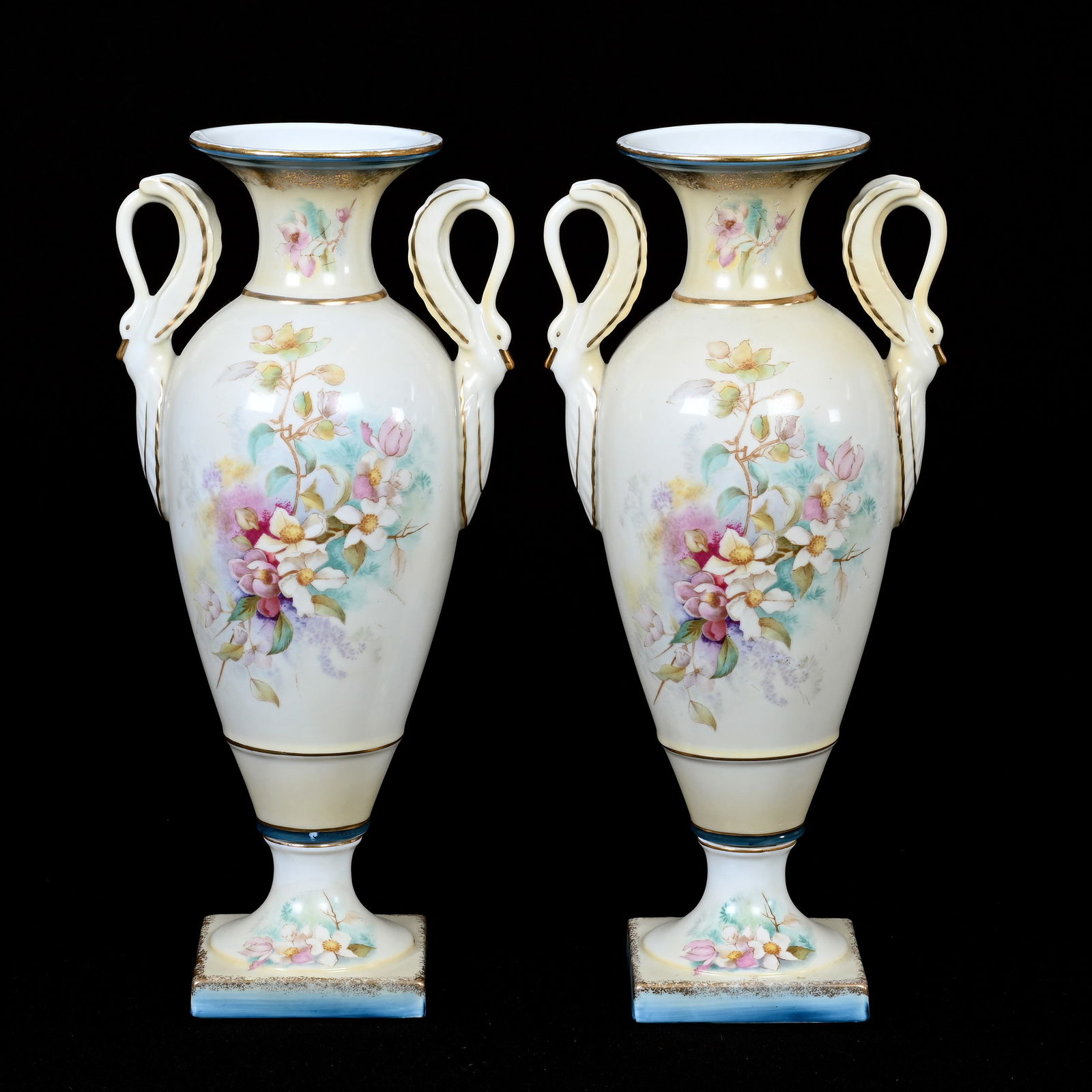Pair Pedestal Vases, Two Handles (1 of 3)