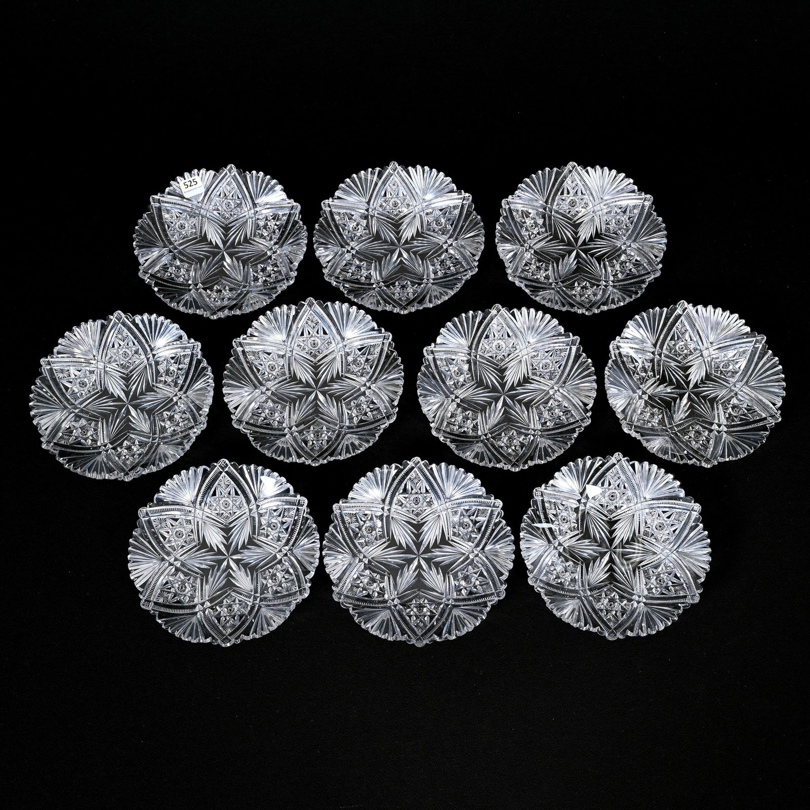 (10) Plates, American Brilliant Cut Glass (1 of 3)