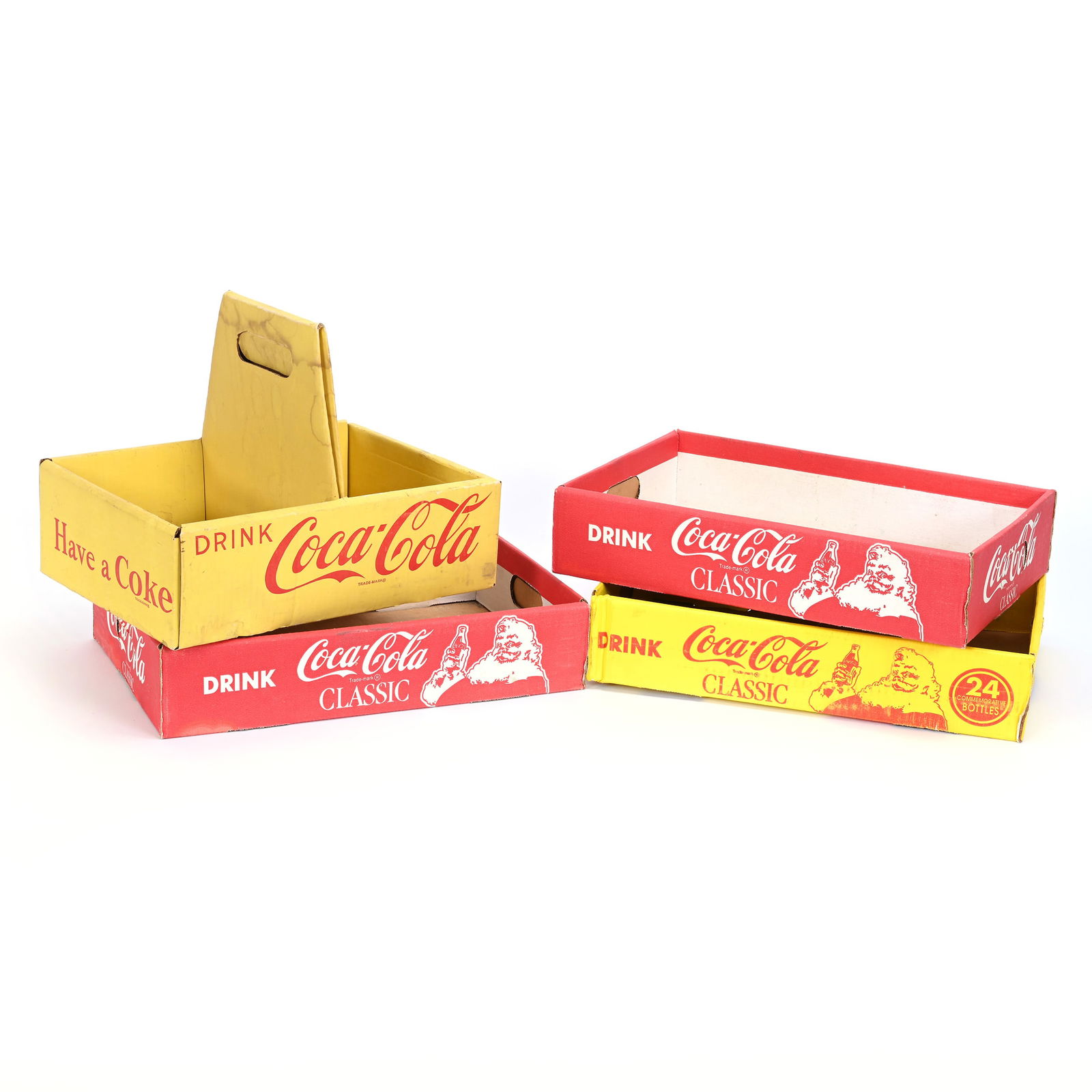 (4) Coca-Cola Cardboard Carrier Trays, (1 of 2)