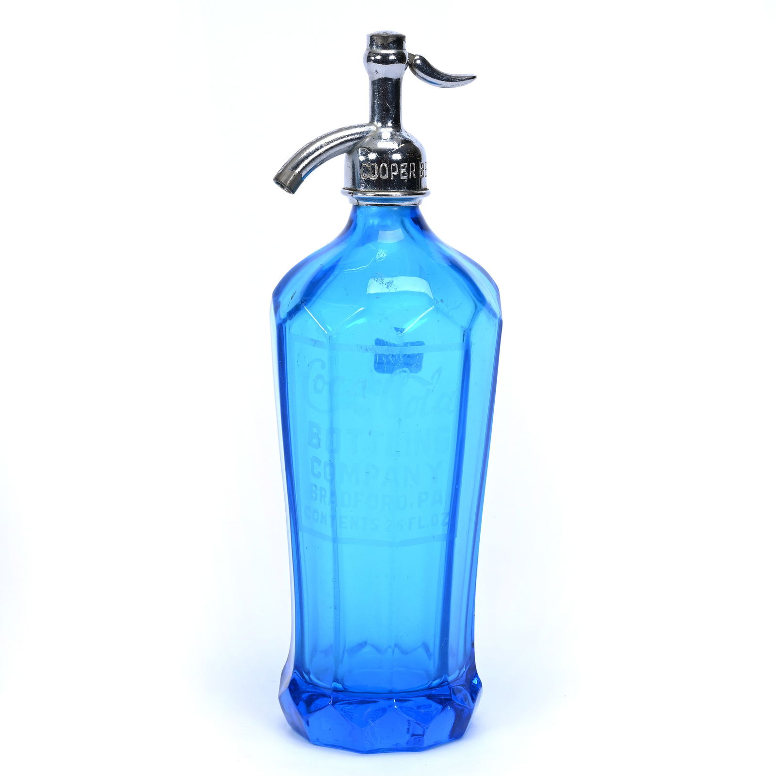 Coca-Cola Blue Seltzer Bottle, Circa 1930's (1 of 5)
