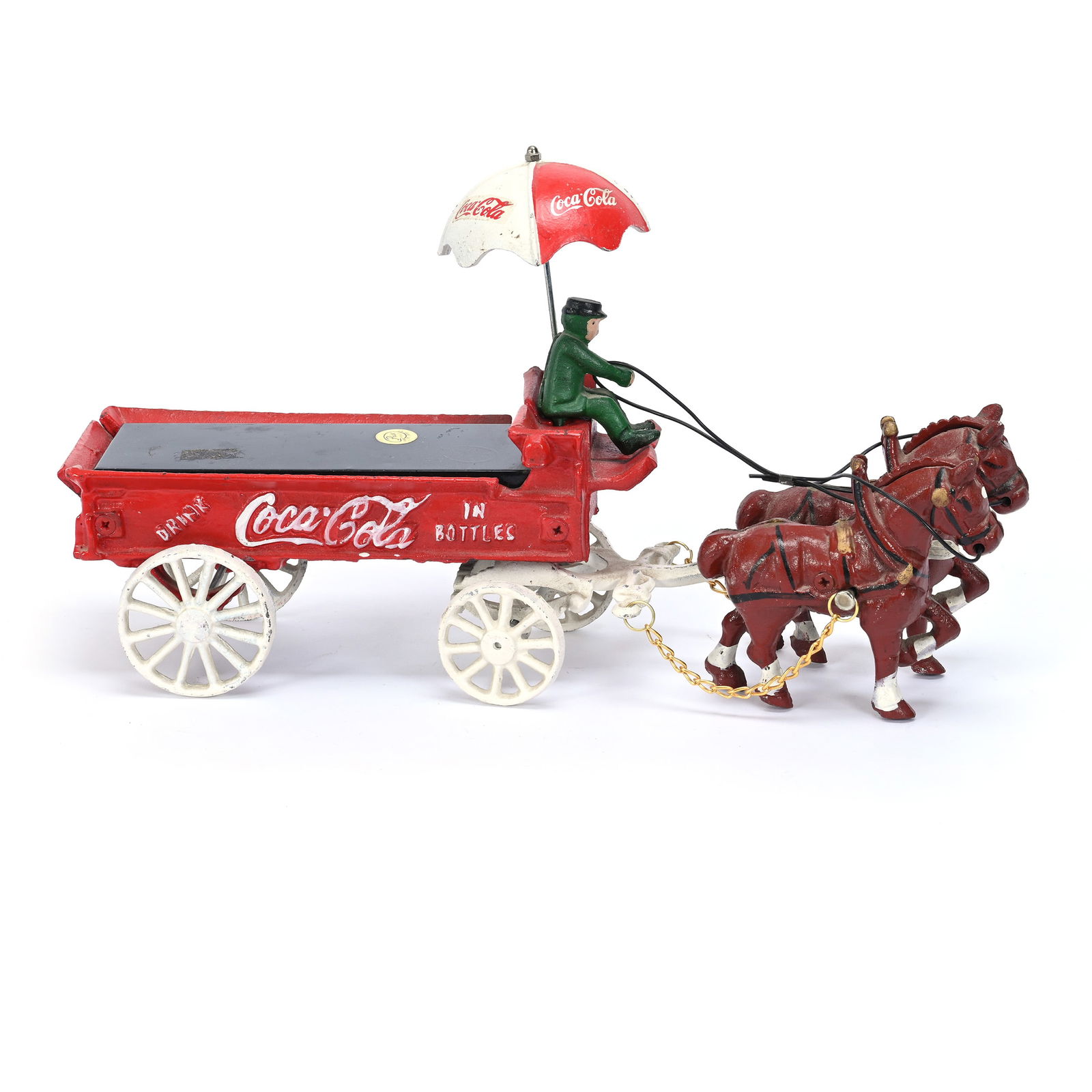 Coca-Cola Cast Iron Toy Horse & Wagon, Circa 1980's (1 of 4)