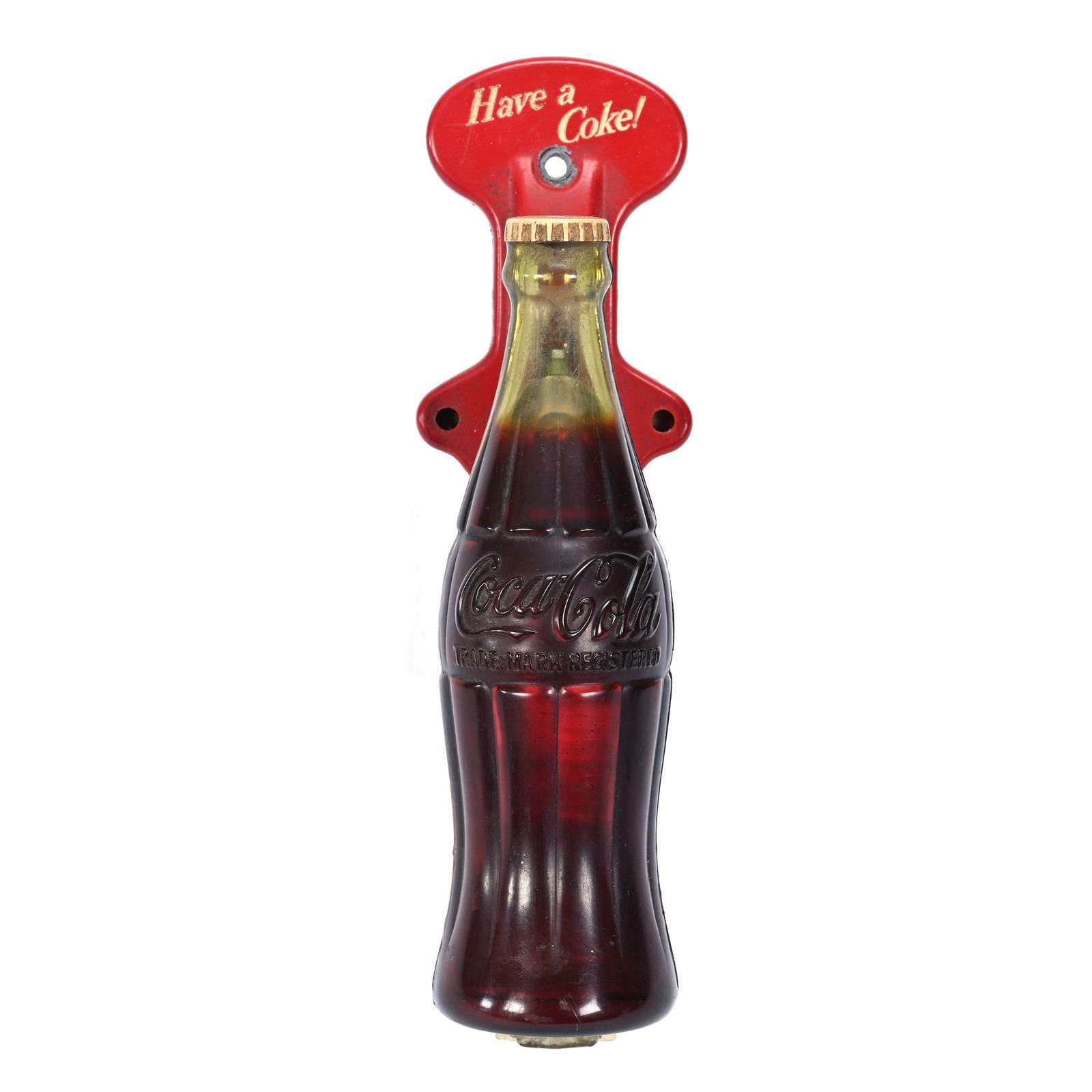 Coca-Cola Door Pull, Metal Base Figural Bottle (1 of 3)