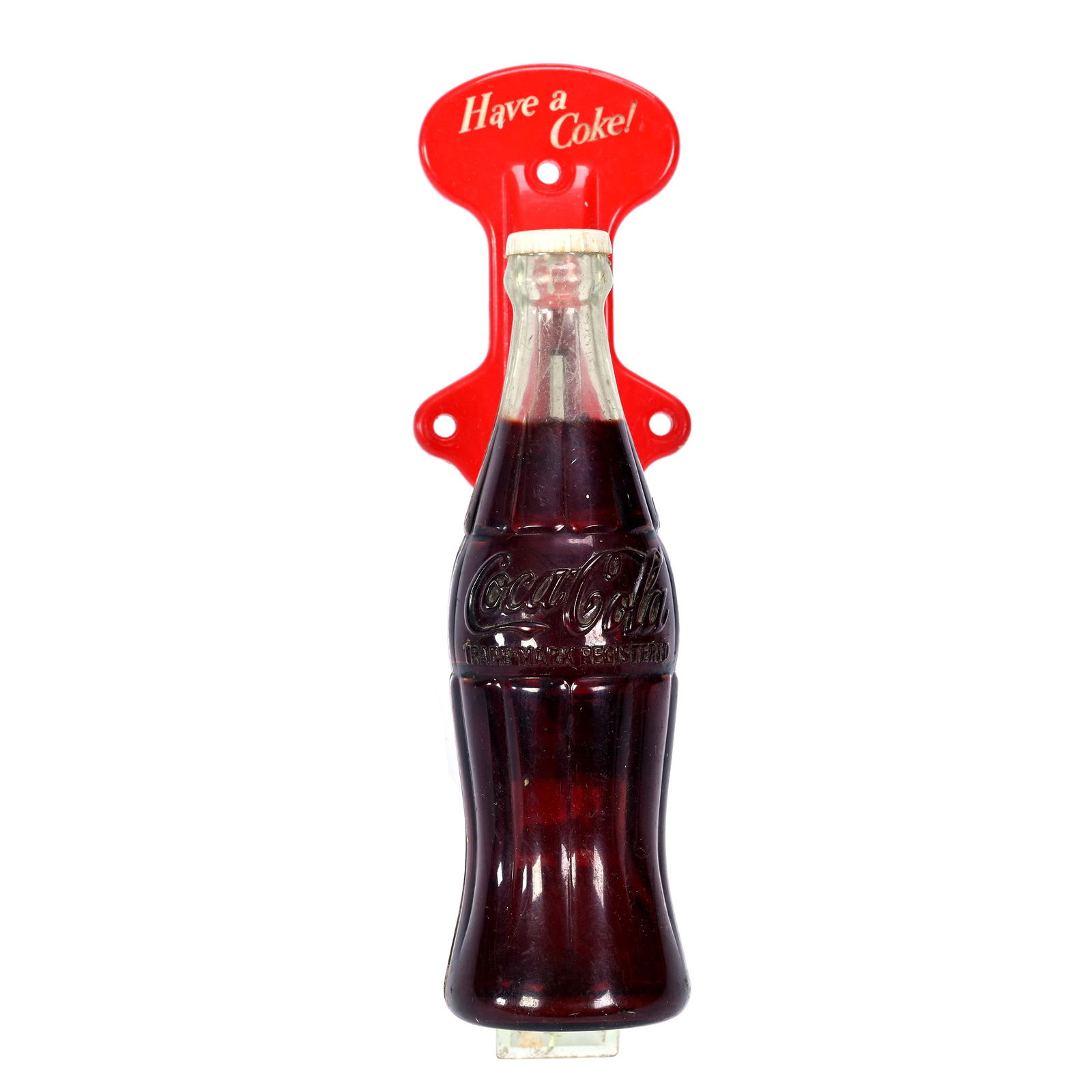 Coca-Cola Door Pull, Plastic Base Figural Bottle (1 of 3)