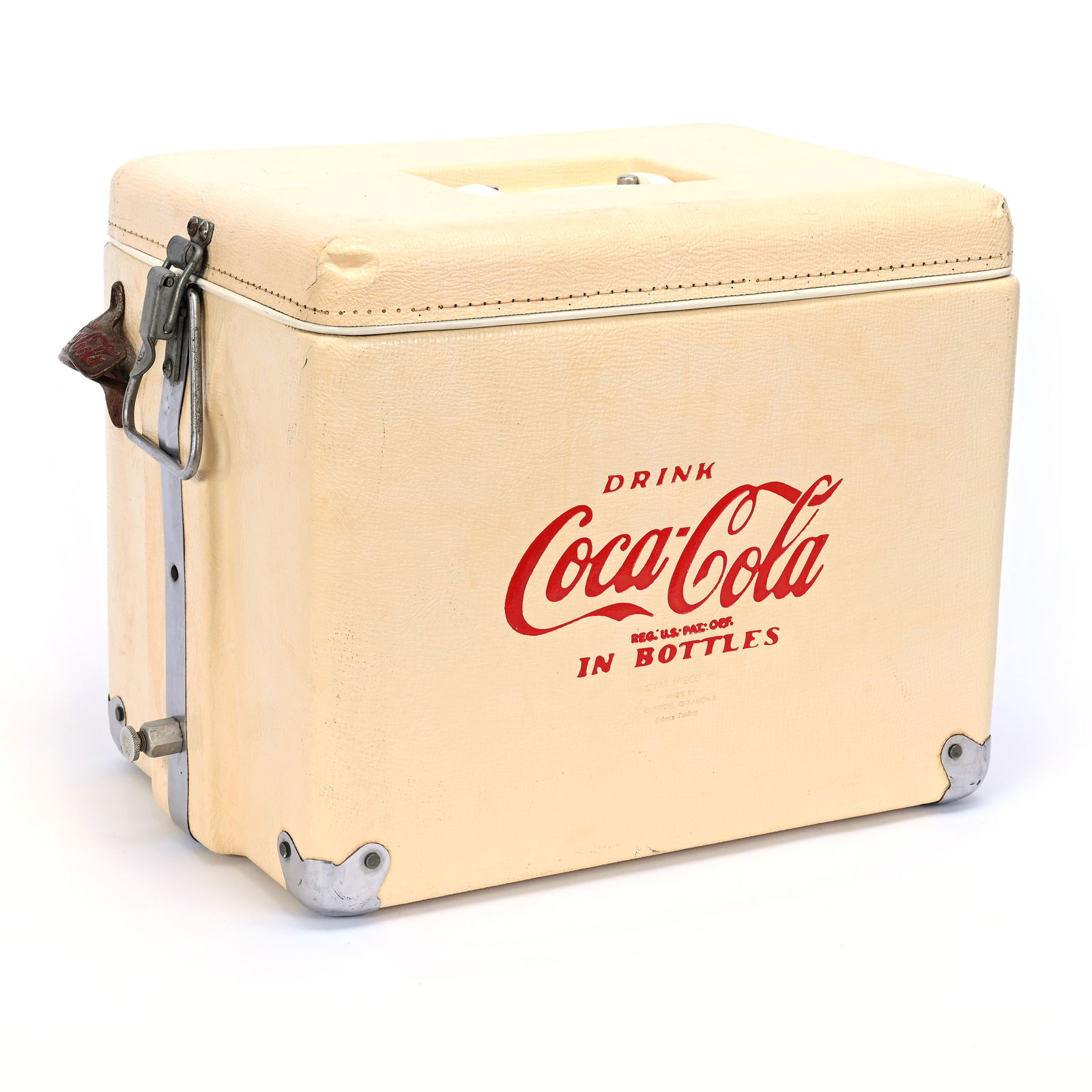Coca-Cola Large White Vinyl Cooler, Circa 1955 (1 of 5)
