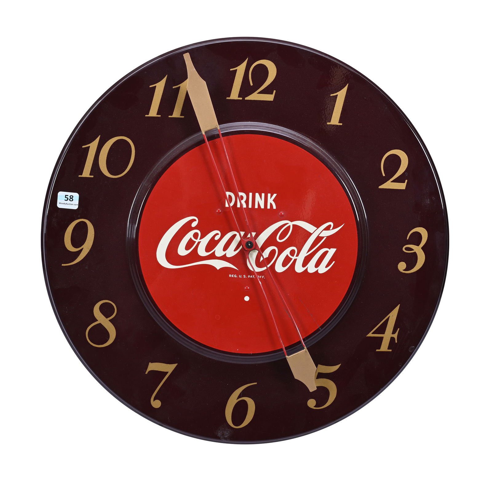 Coca-Cola Electric Clock, Red With Maroon Border (1 of 3)