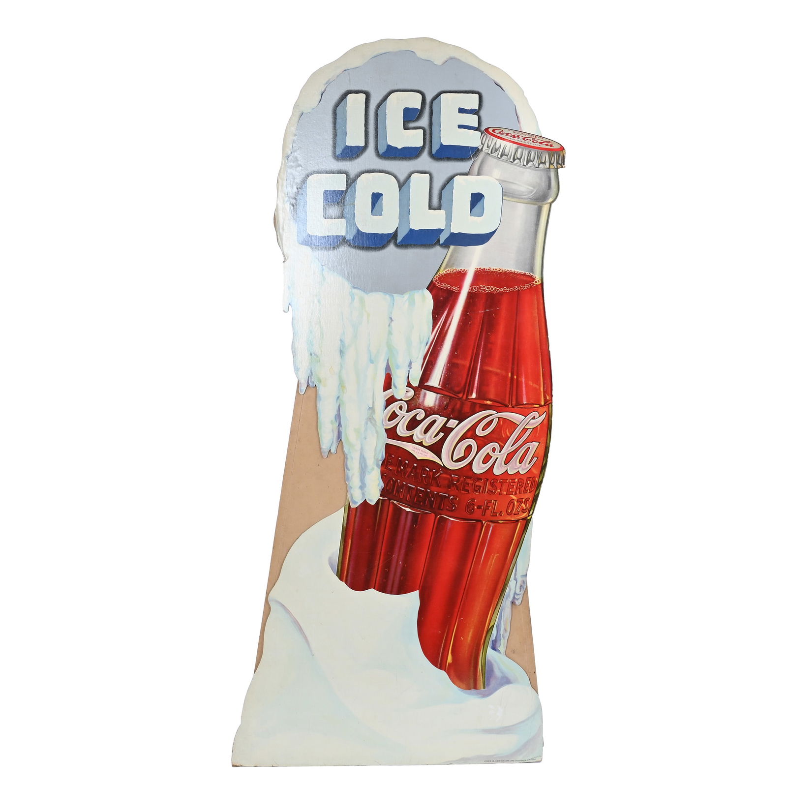 Coca-Cola Die-Cut Cardboard Sign, Circa 1936 (1 of 2)