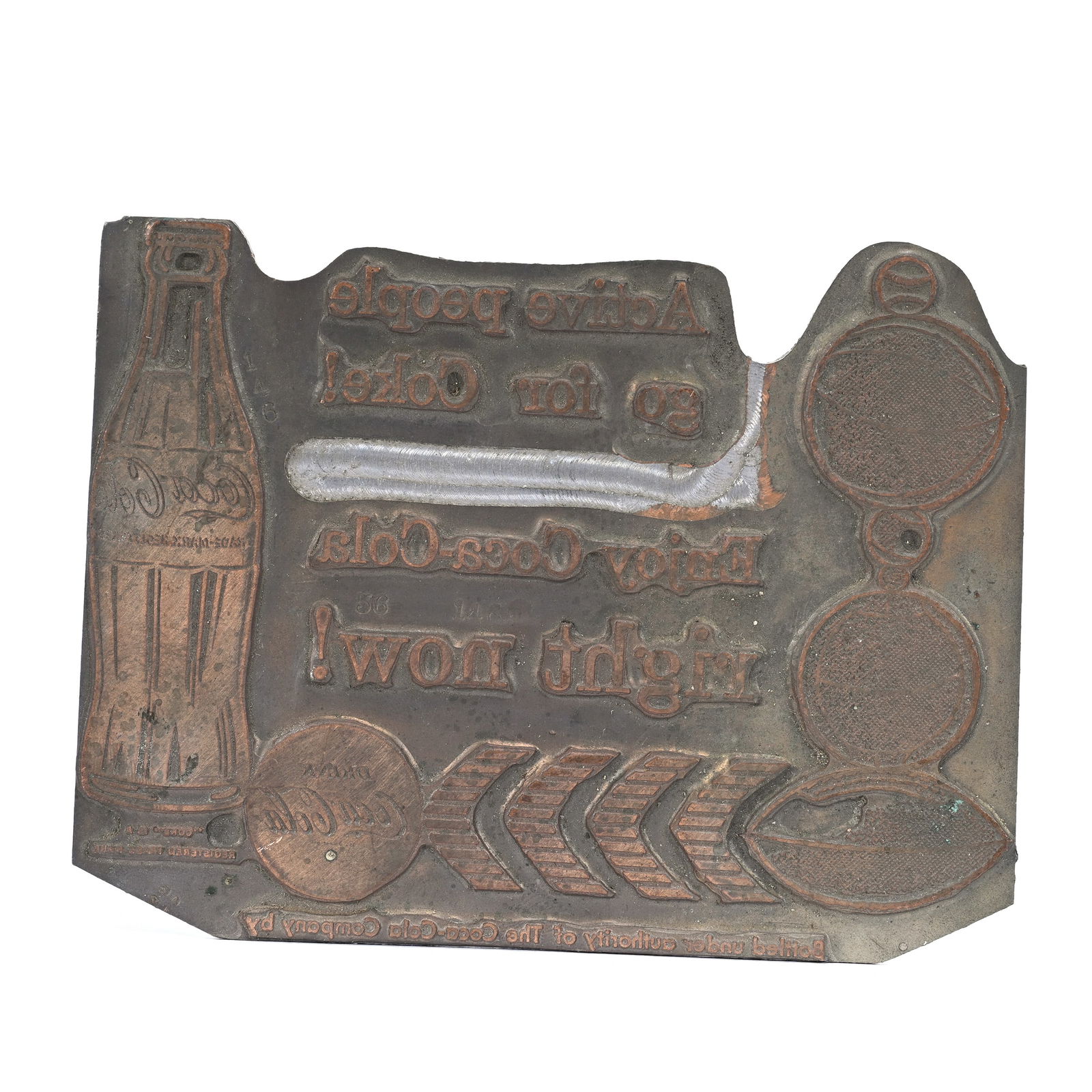 Coca-Cola Printing Plate, Sports, Coke, Circa 1956 (1 of 2)