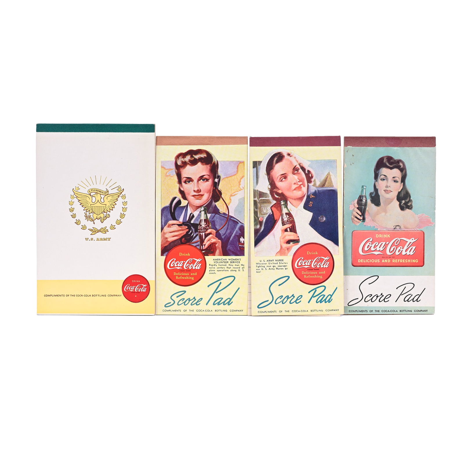 Coca-Cola (3) Bridge Score Pads (1) U.S. Army Notepad (1 of 2)