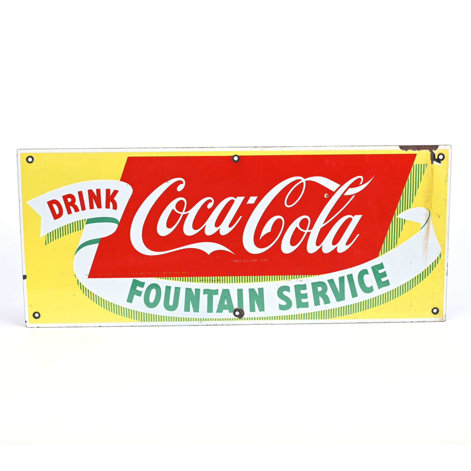 Coca-Cola Porcelain Sign, Fountain Service, 1950 (1 of 2)