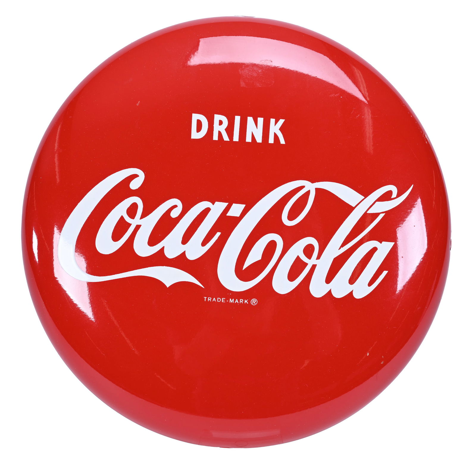 Coca-Cola Metal Disc Button Sign, Circa 1953 (1 of 2)