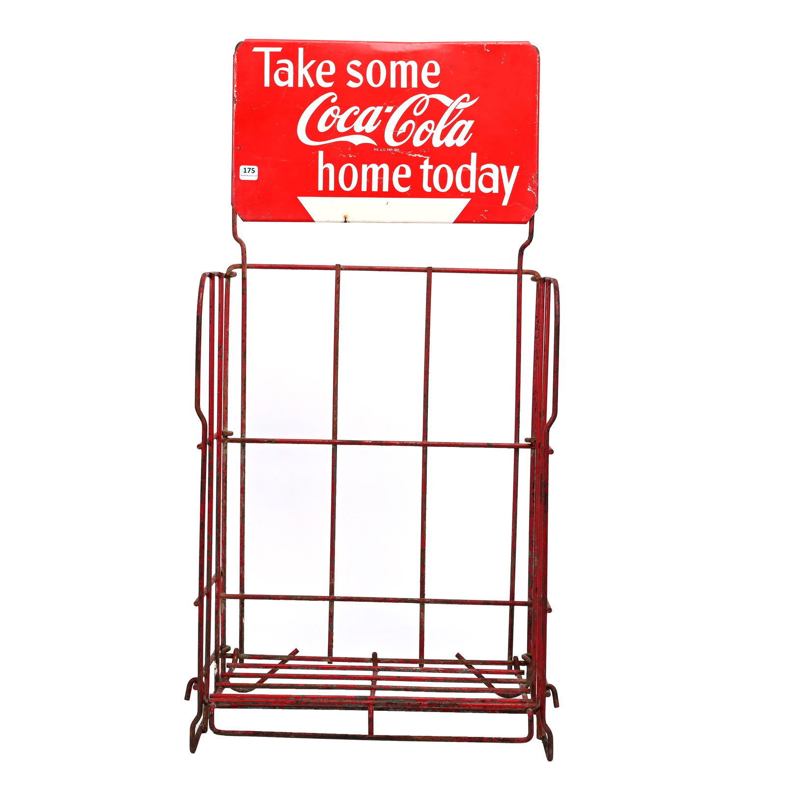 Coca-Cola Wire Display Rack With Metal Sign, 1950's (1 of 3)