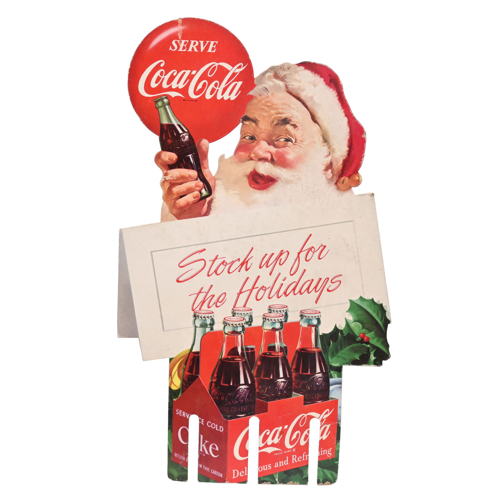 Coca-Cola Die-Cut Santa Cardboard Stuffer, 1962 (1 of 2)
