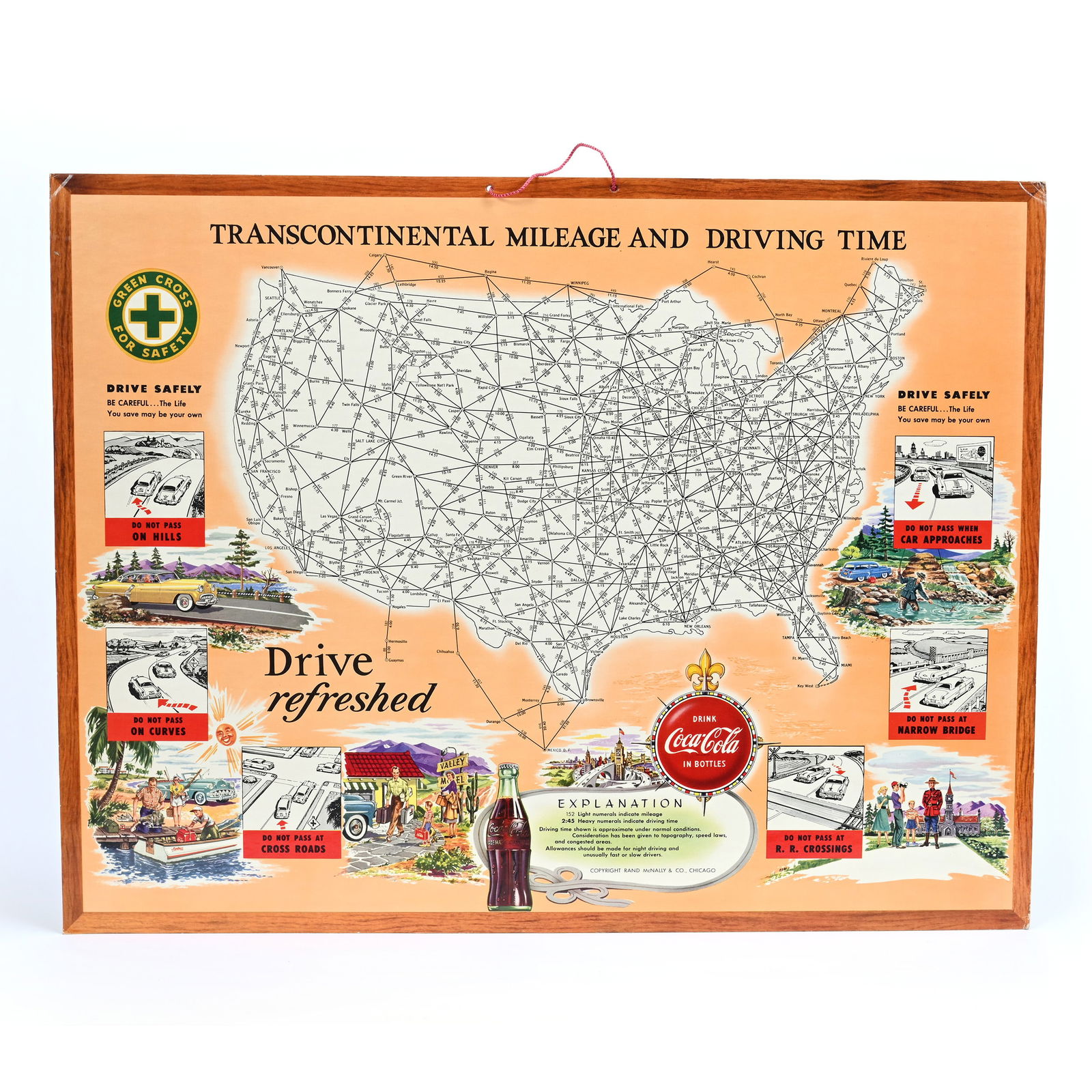 Coca-Cola Rand-McNally Mileage/Driving Map, 1950's (1 of 2)