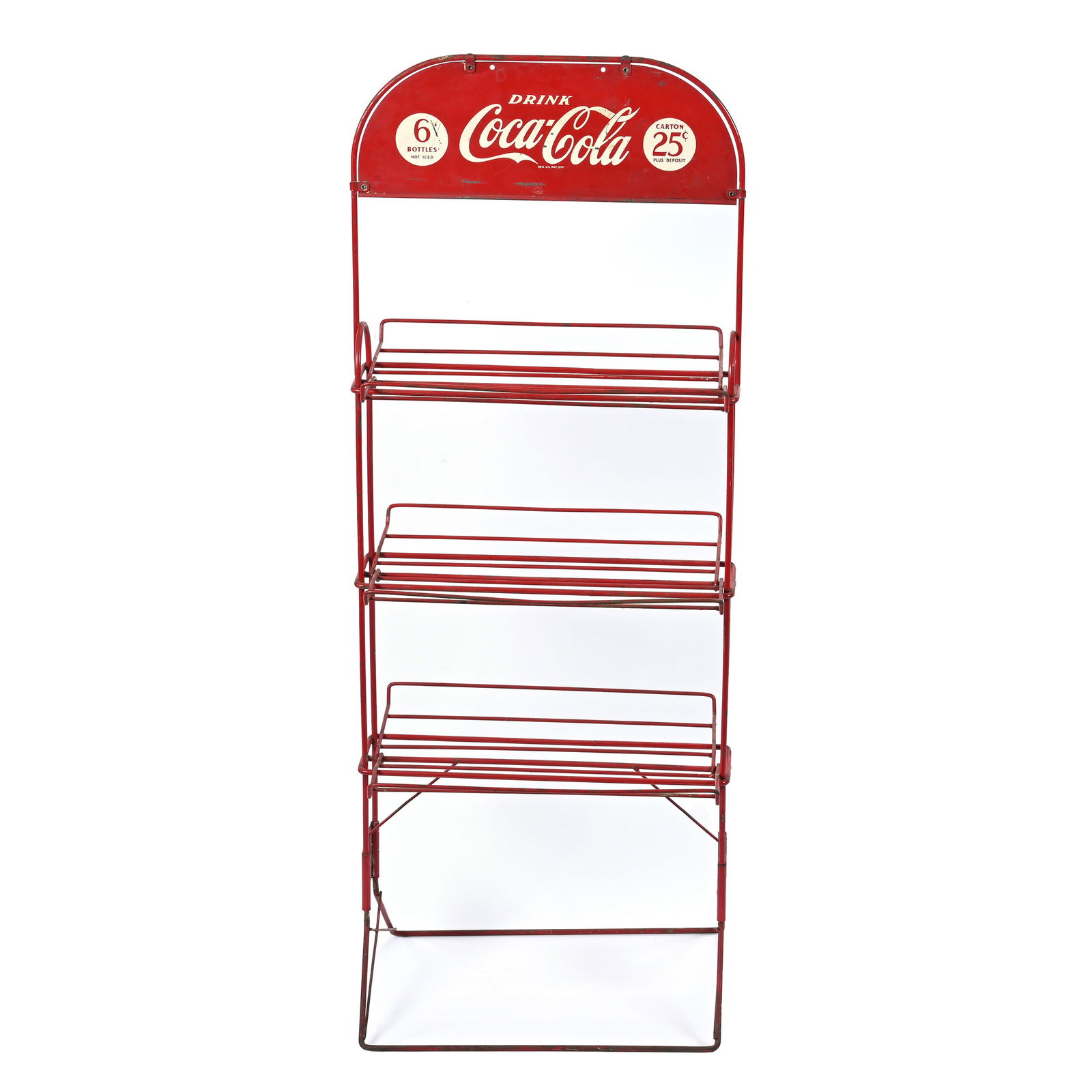 Coca-Cola Fold-Up Metal Rack With Double-Sided Sign, 1950's (1 of 3)