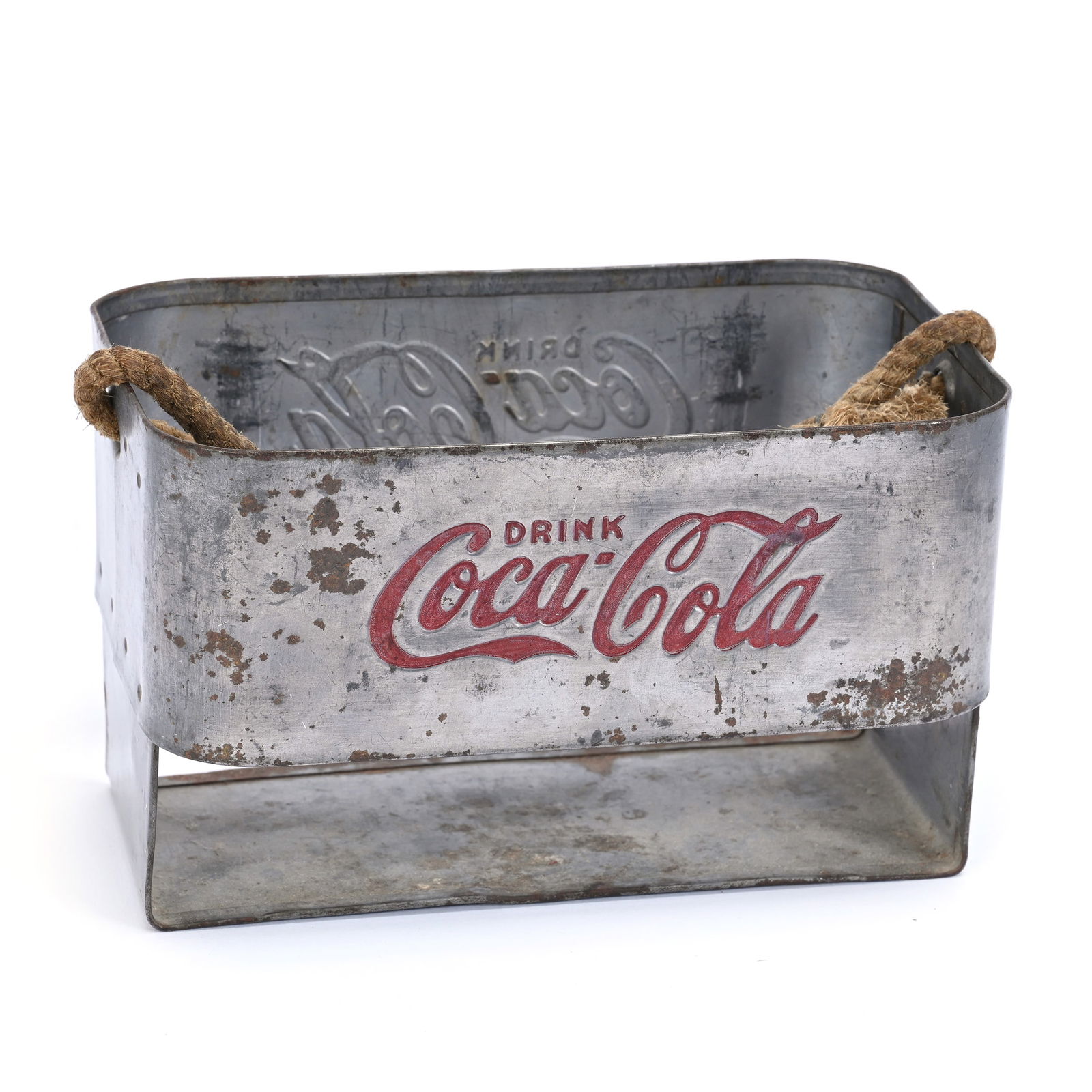 Coca-Cola Metal Six-Pack Carrier, Rope Handle, 1940's (1 of 2)