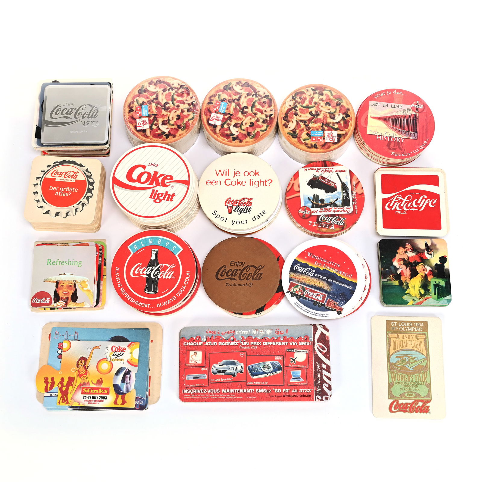 Coca-Cola Box Full Of Assorted Paper Coasters (1 of 1)