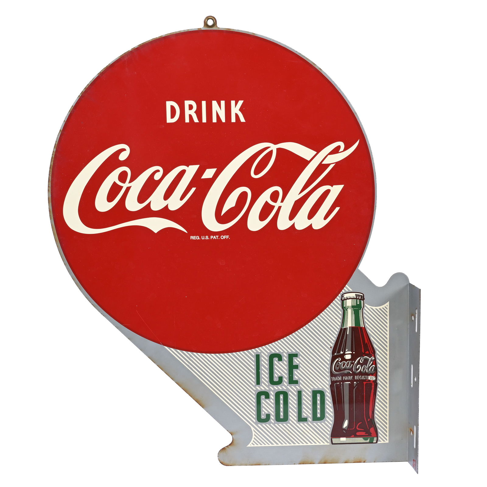 Coca-Cola Sign, Flange Double-Sided Metal, 1950's (1 of 6)