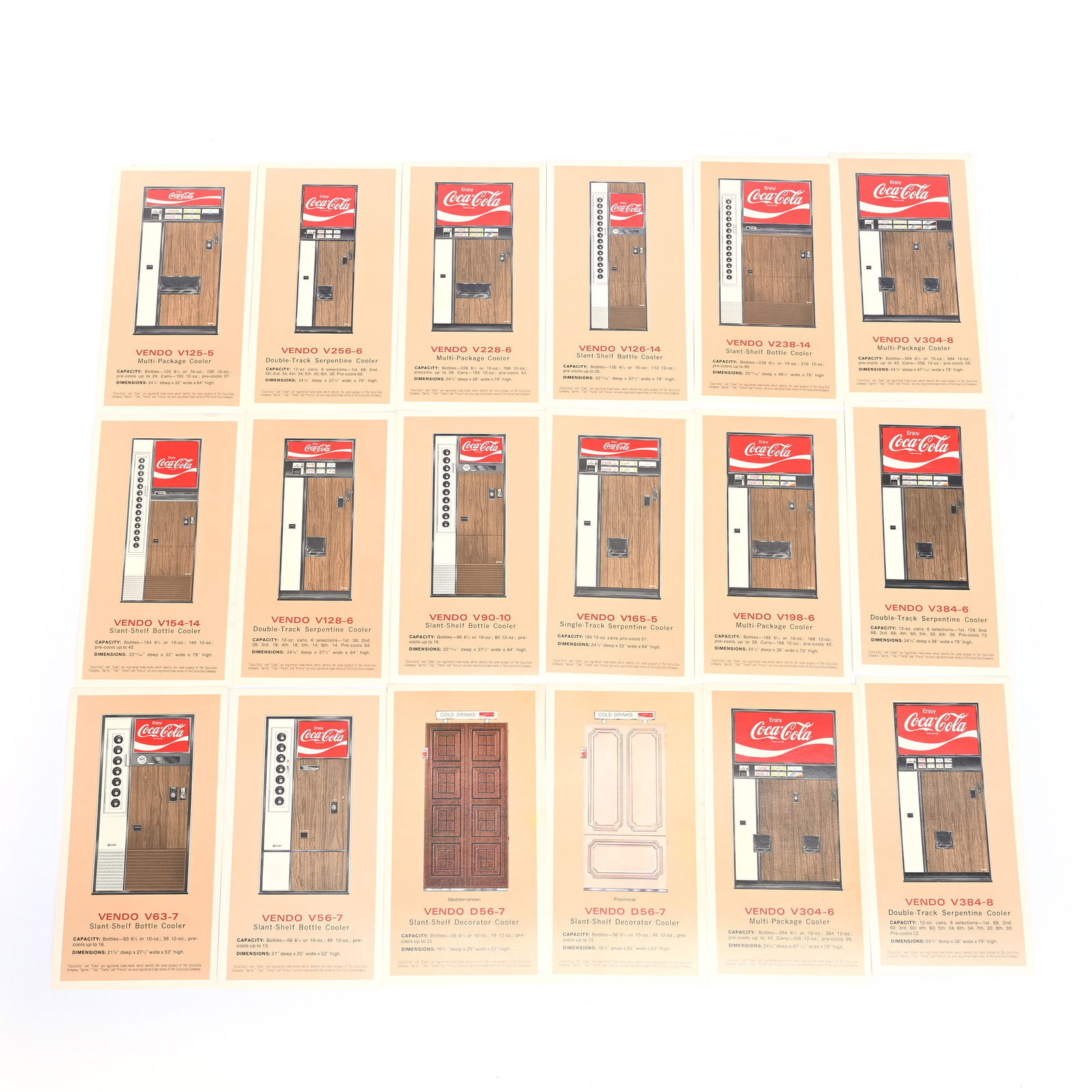 Coca-Cola (18) Vending Machine I.D. Cards (1 of 2)