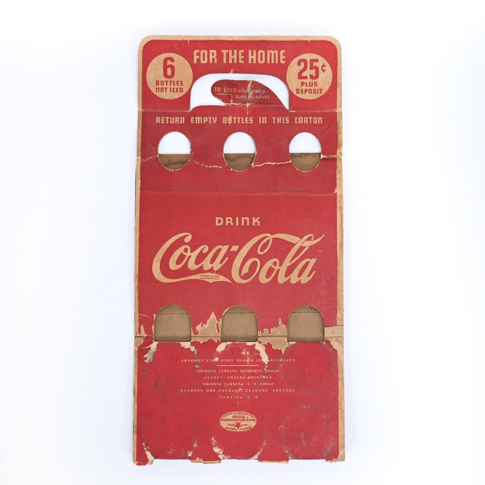 Coca-Cola Six-Pack Cardboard Carrier, 1950's (1 of 2)