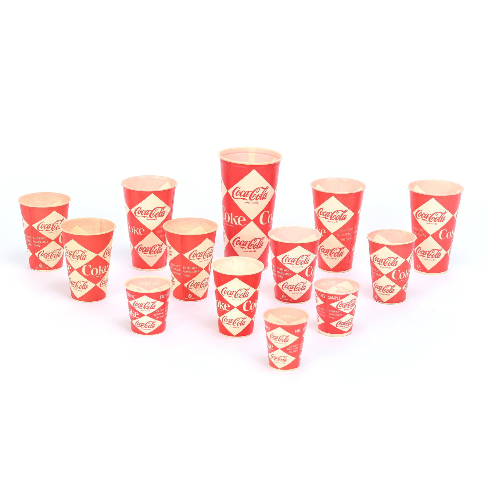 Coca-Cola Diamond Paper Cups (13), 1960's (1 of 1)