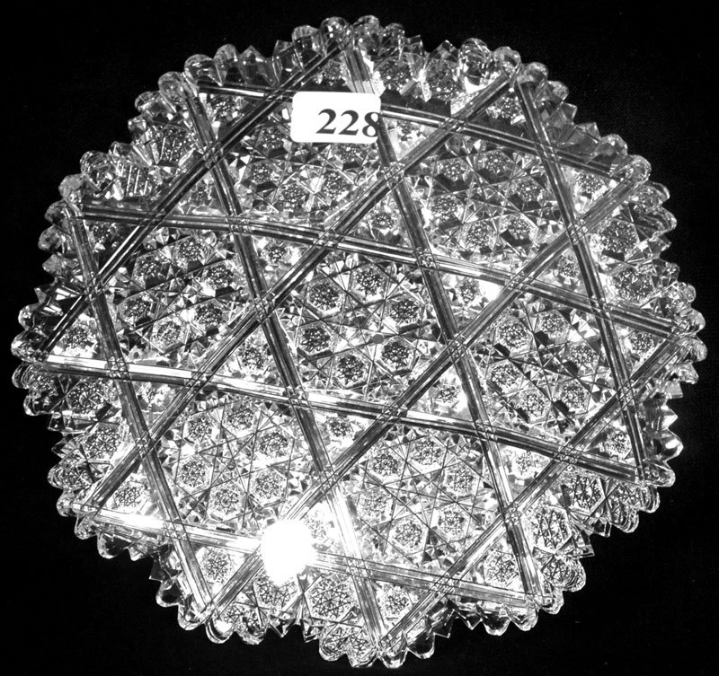 RARE 7" SIGNED EGGINTON AMERICAN BRILLIANT CUT GLA: RARE 7" SIGNED EGGINTON AMERICAN BRILLIANT CUT GLASS PLATE ARABIAN II PATTERN - FINE QUALITY
